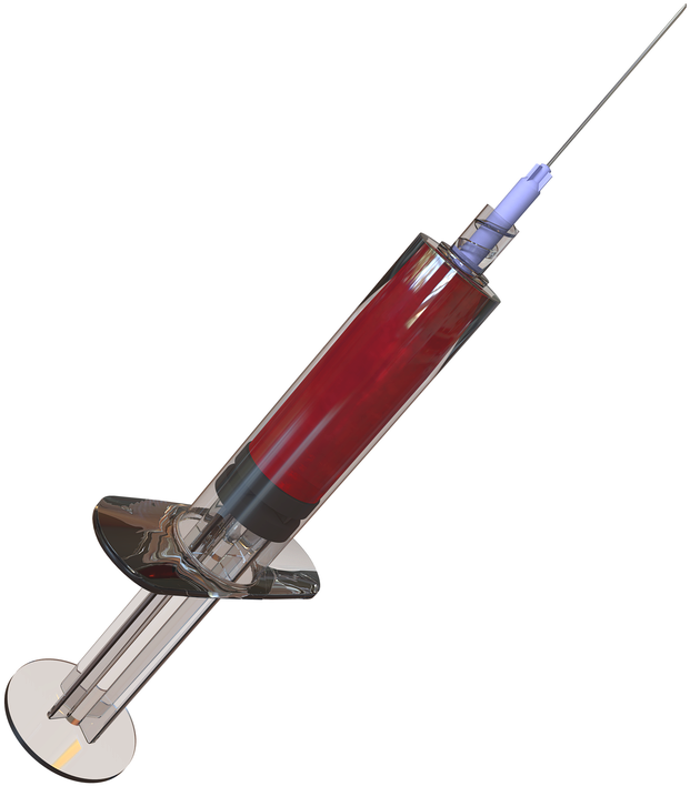 Medical Syringe Filled With Red Substance PNG