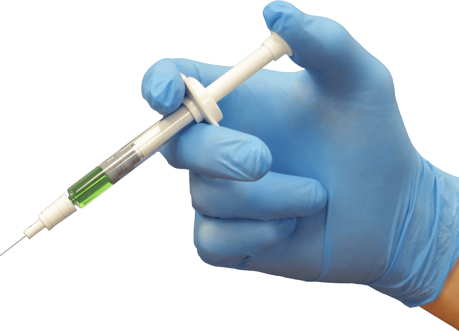 Medical Syringe In Hand Isolated PNG