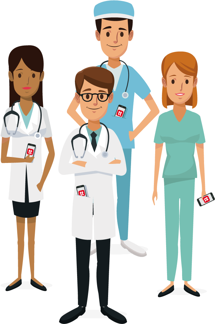 Medical Team Cartoon Illustration PNG