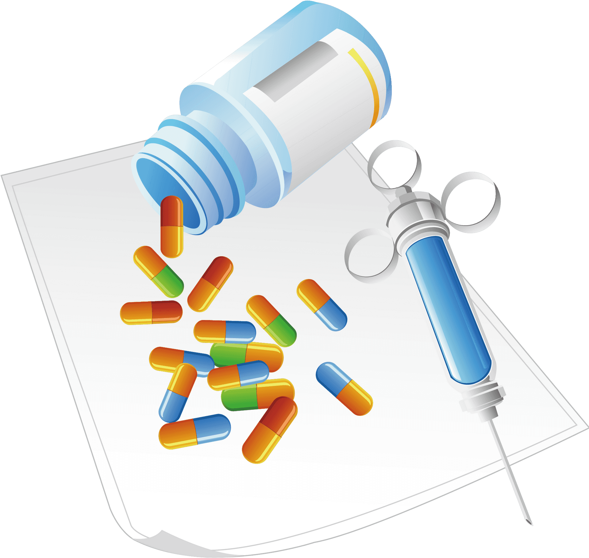 Medicationand Syringe Graphic PNG