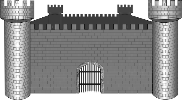 Medieval Castle Facade Illustration PNG