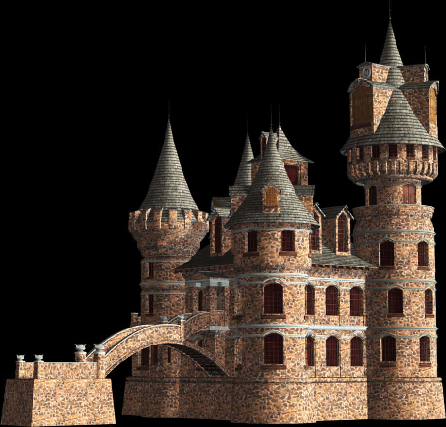 Medieval Castle3 D Model PNG