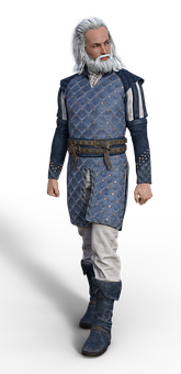 Medieval Fantasy Figurein Blue Tunic PNG