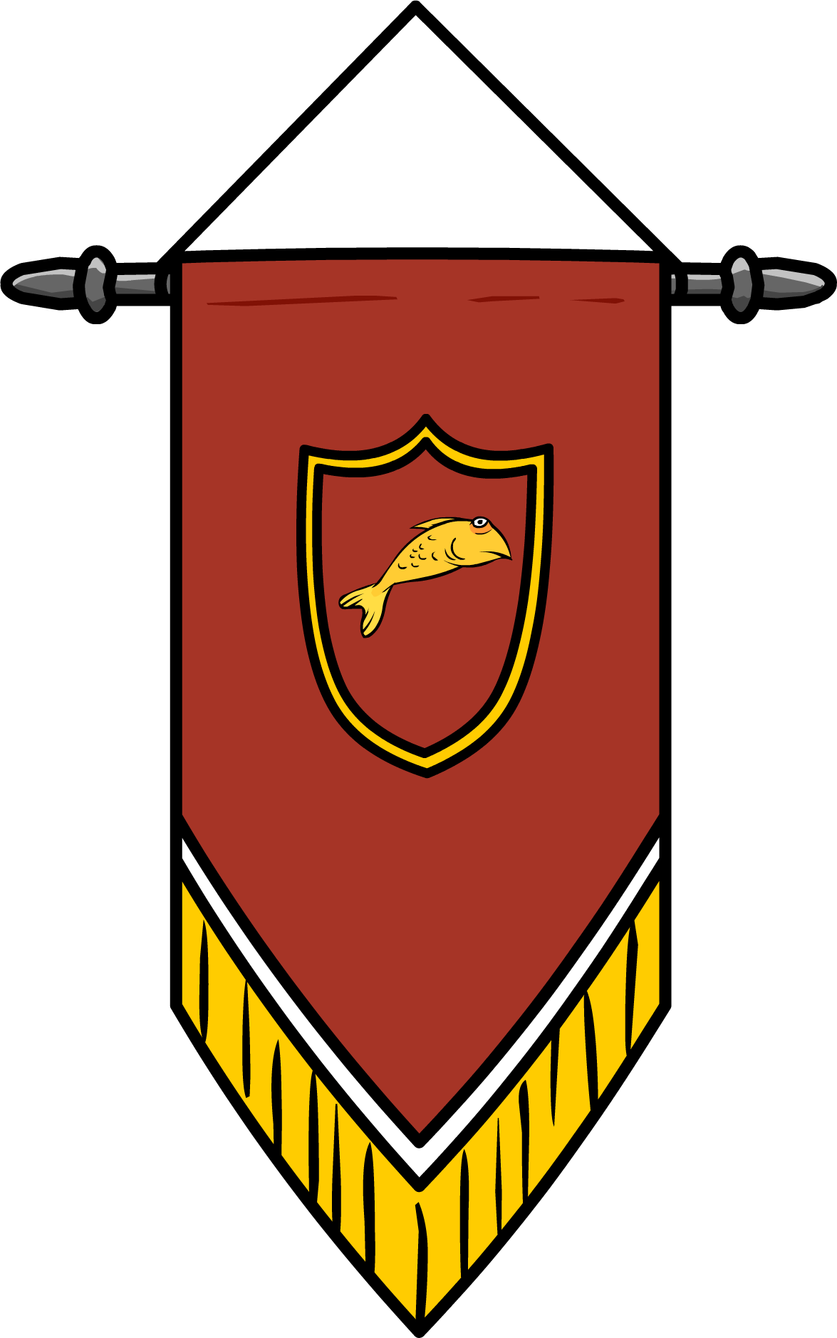 Medieval Heraldic Bannerwith Fish PNG