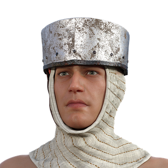 Medieval Knight Helmet Portrait PNG