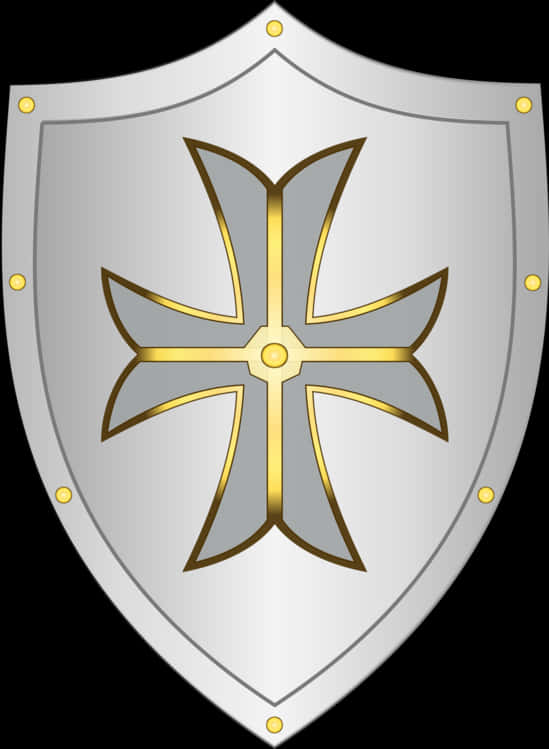 Medieval Knight Cross Shield PNG
