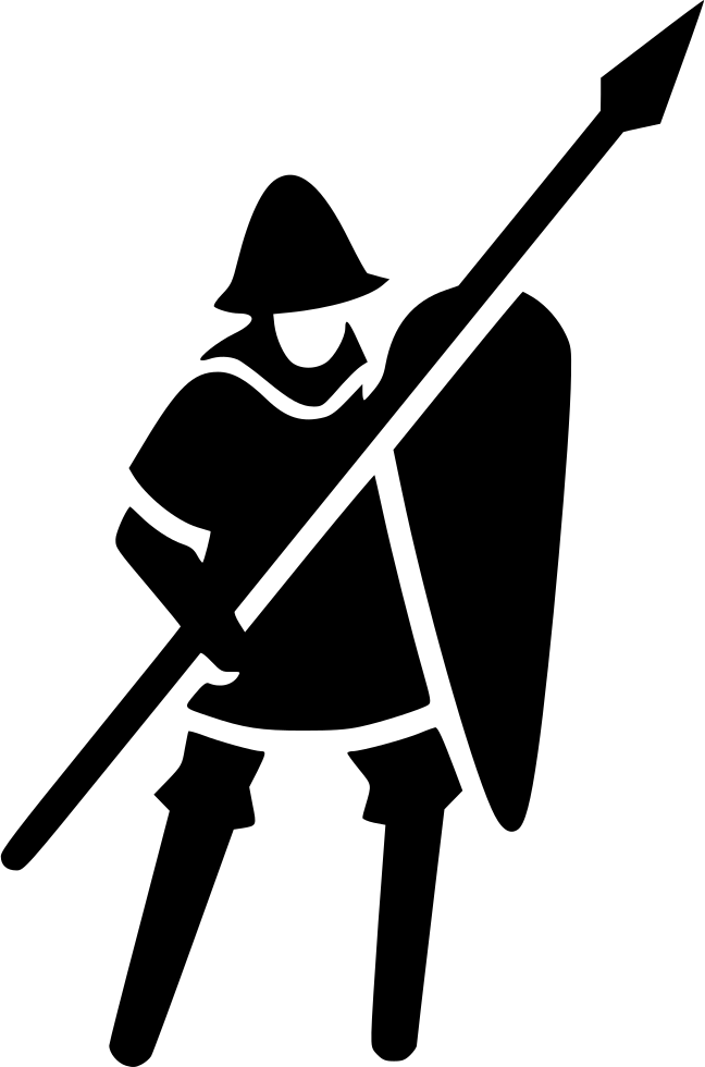 Medieval Knight Silhouettewith Spearand Shield PNG