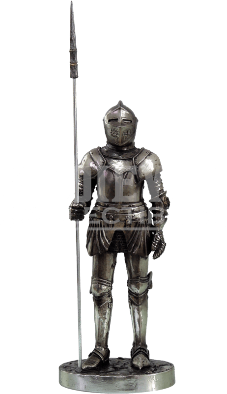 Medieval Knight Statuewith Spear PNG