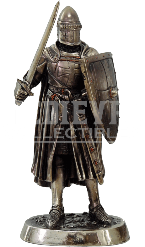 Medieval Knight Statuewith Swordand Shield PNG