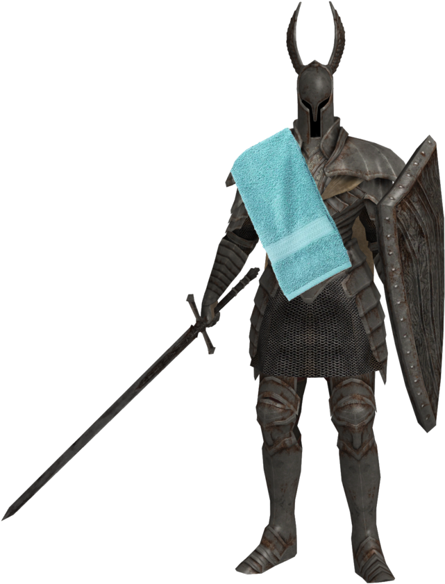 Medieval Knight With Toweland Sword PNG