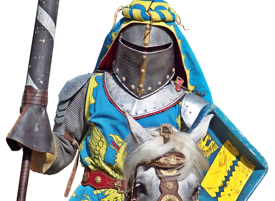 Medieval Knightand Steedin Armor PNG