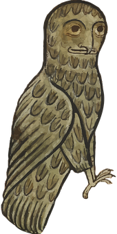 Medieval Man Bird Hybrid Illustration PNG