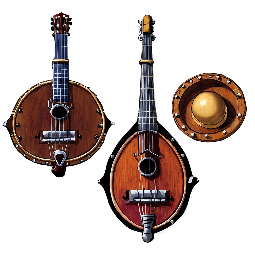 Medieval Minstrel Instruments Png 06232024 PNG