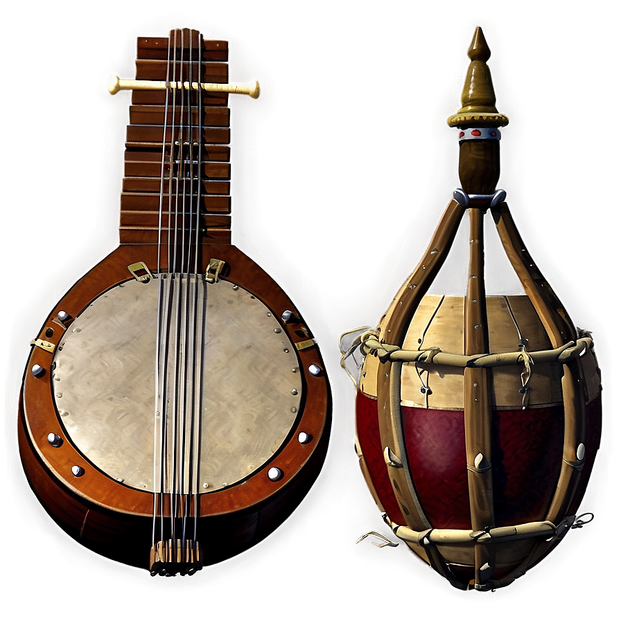 Medieval Minstrel Instruments Png Etv PNG