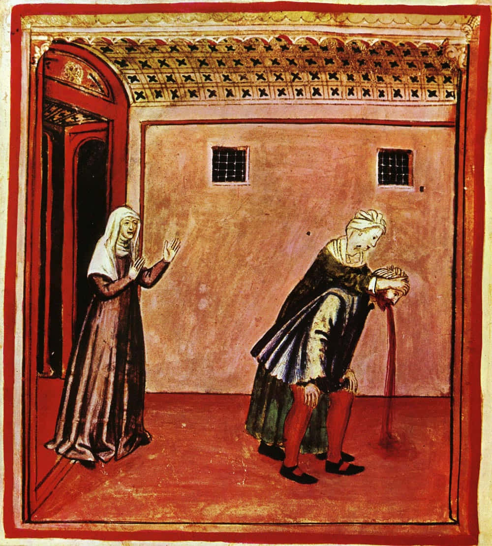 Medieval Nauseous Man 2D Illustration Wallpaper
