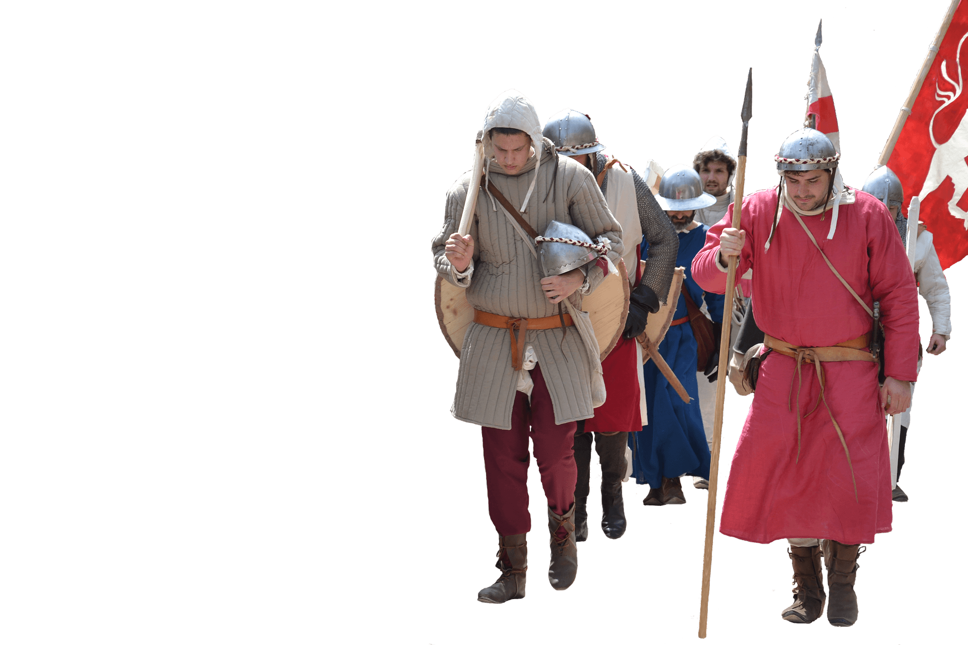 Medieval Reenactors Marching PNG