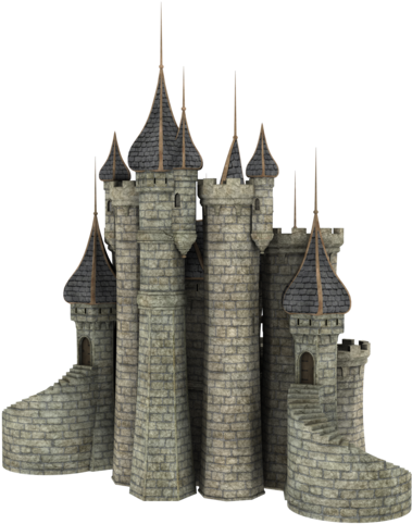 Medieval Stone Castle3 D Model PNG