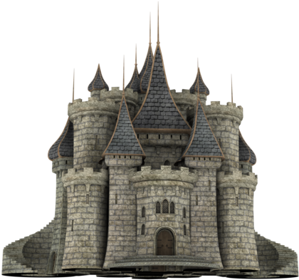 Medieval Stone Castle3 D Model PNG
