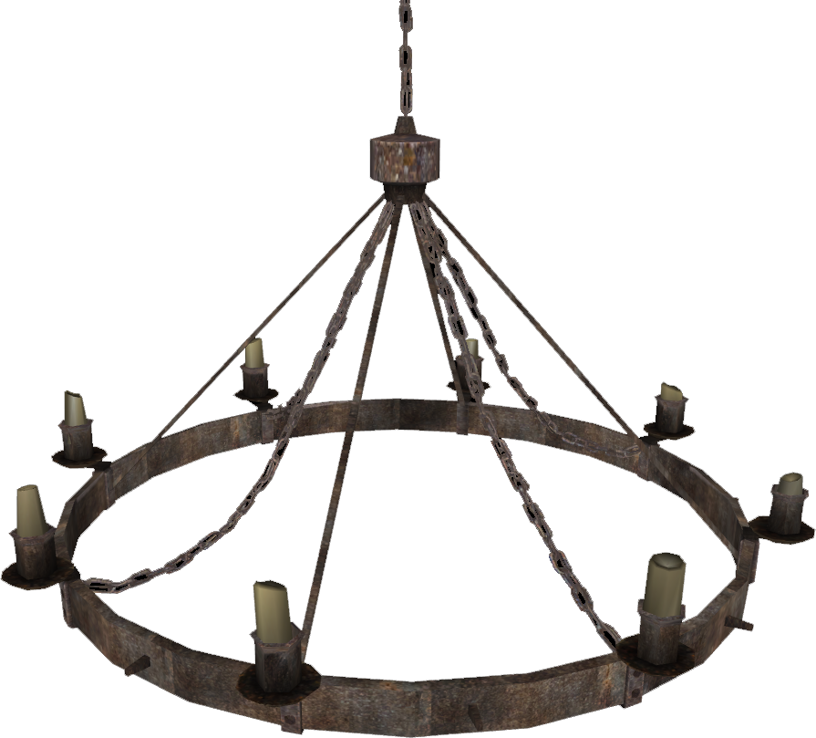 Medieval Style Iron Chandelier PNG