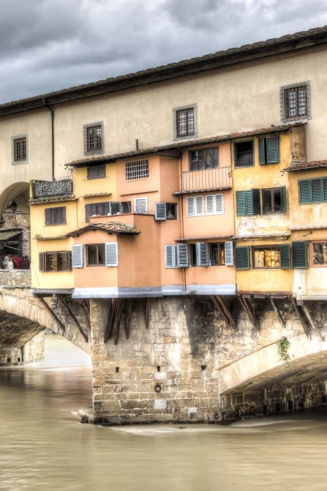 Medeltidastil Ponte Vecchio-tornet. Wallpaper