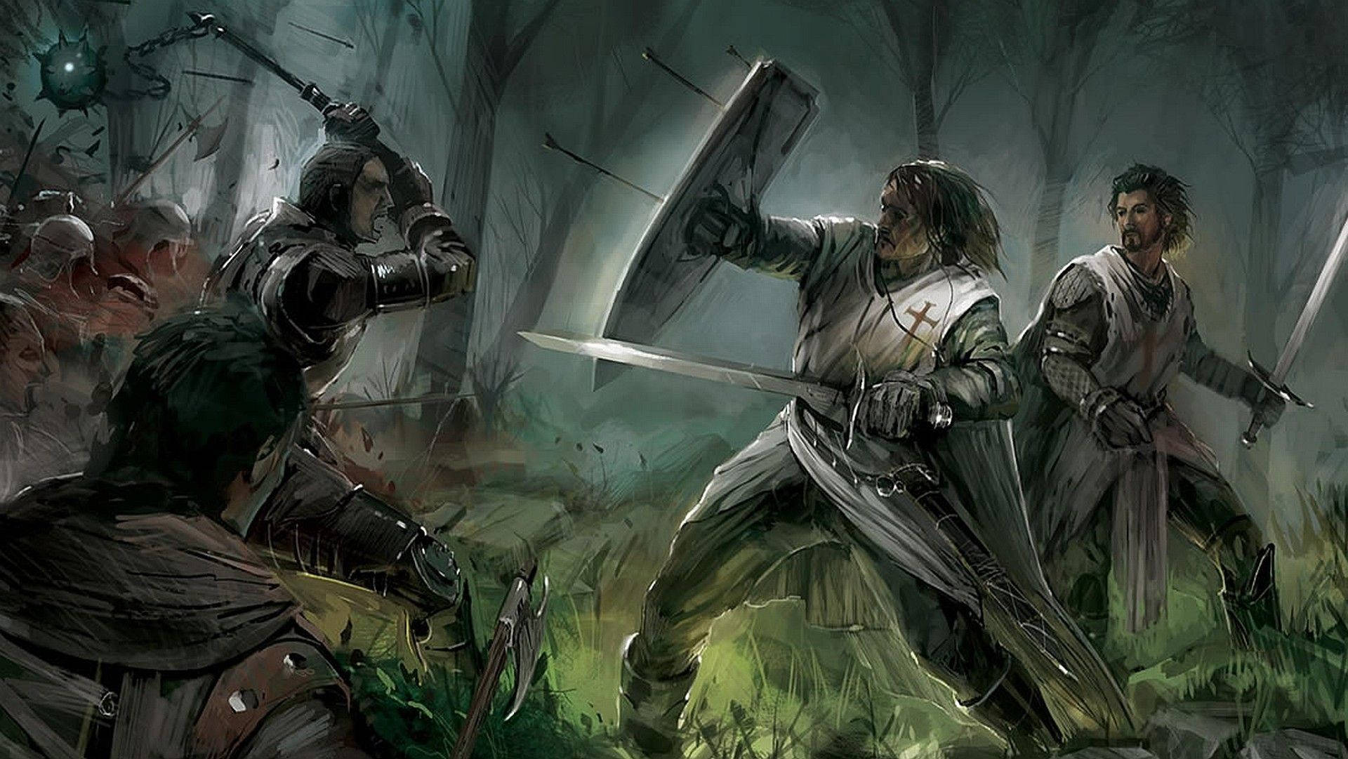 Medieval Templars Forest Battle