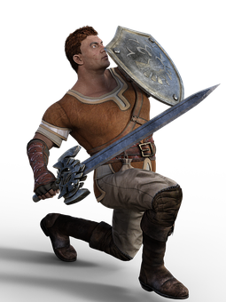 Medieval Warrior3 D Model PNG