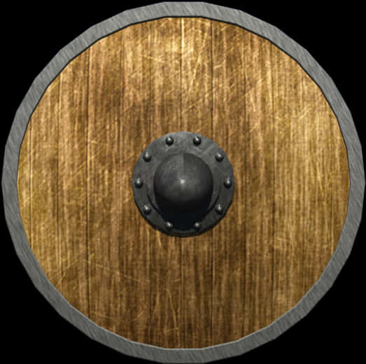 Medieval Wooden Round Shield PNG
