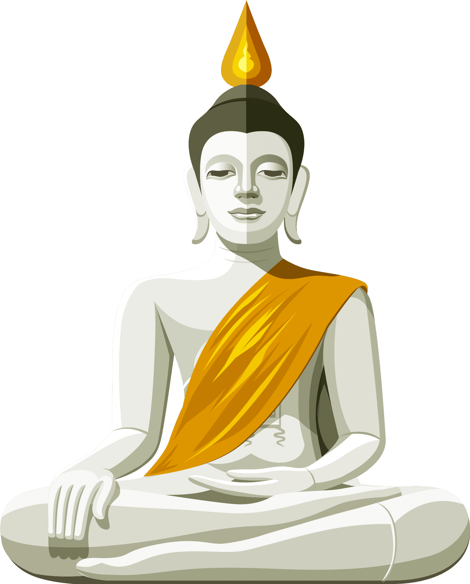 Meditating Buddha Flame Halo PNG