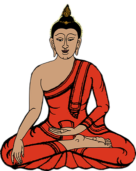 Meditating Buddha Red Robe PNG