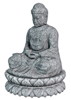 Meditating Buddha Statue Granite PNG