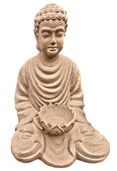 Meditating Buddha Statuewith Lotus PNG