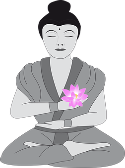 Meditating Buddhawith Lotus Flower PNG
