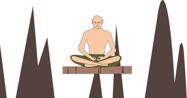 Meditating Monk Silhouette PNG