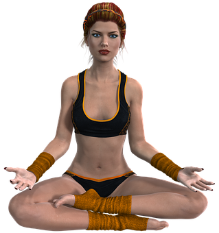 Meditating3 D Character Yoga Pose PNG