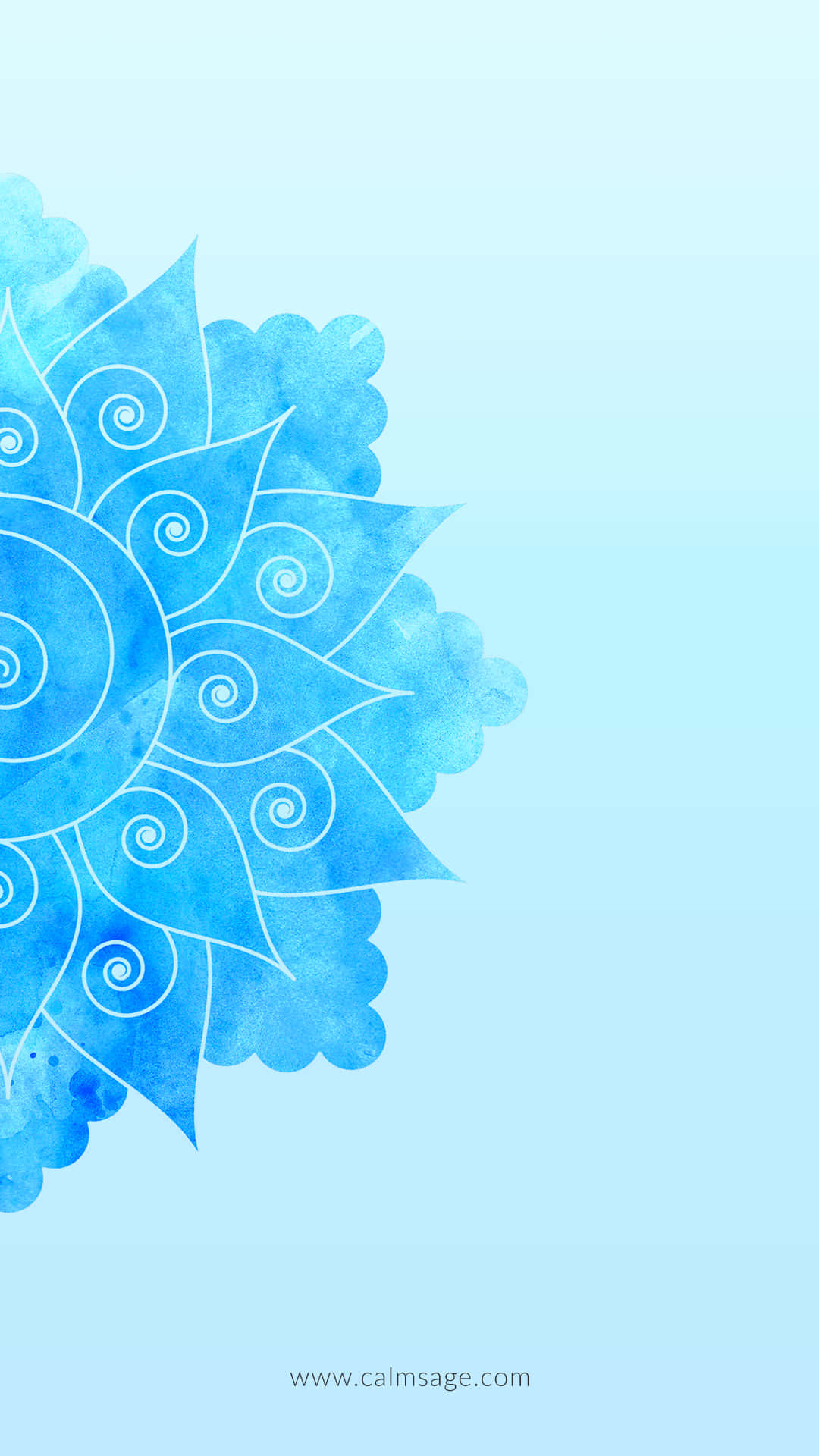 Blåakvarell Blomsterbakgrund Wallpaper