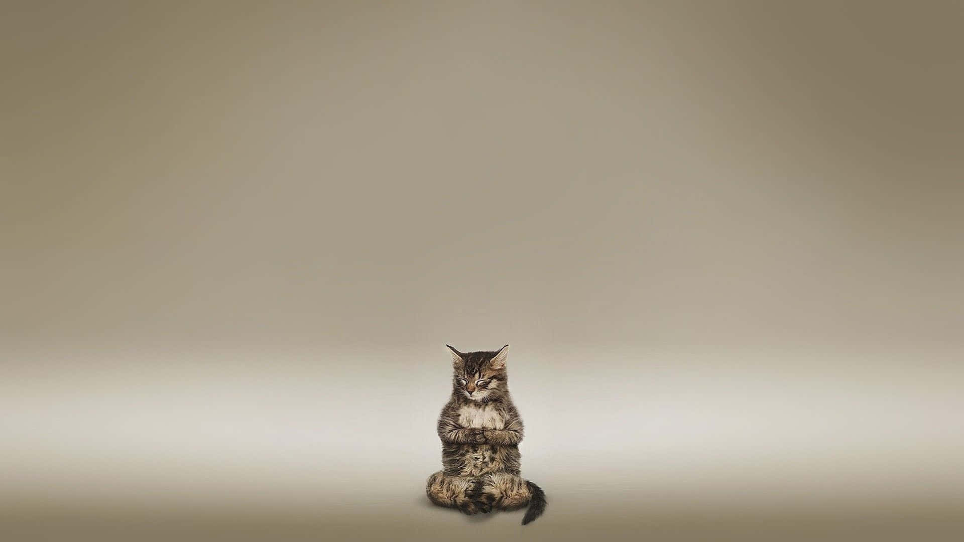 Immaginedel Gatto In Meditazione