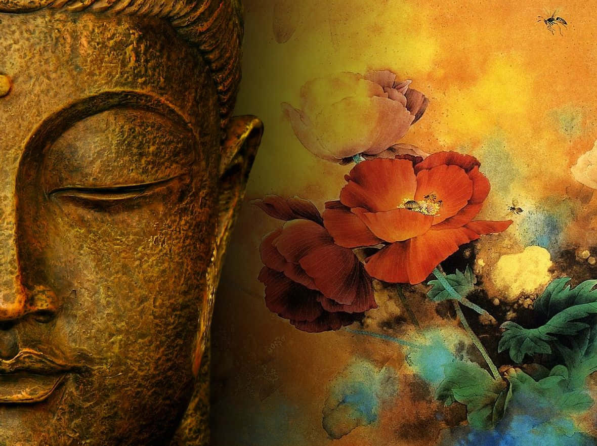 Buddhameditationsmålningsbild.
