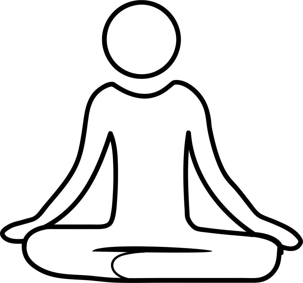 Meditation Pose Outline PNG