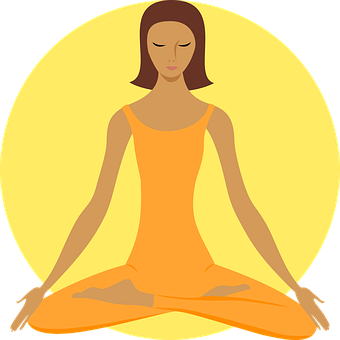 Meditation Silhouette Against Yellow Backdrop PNG