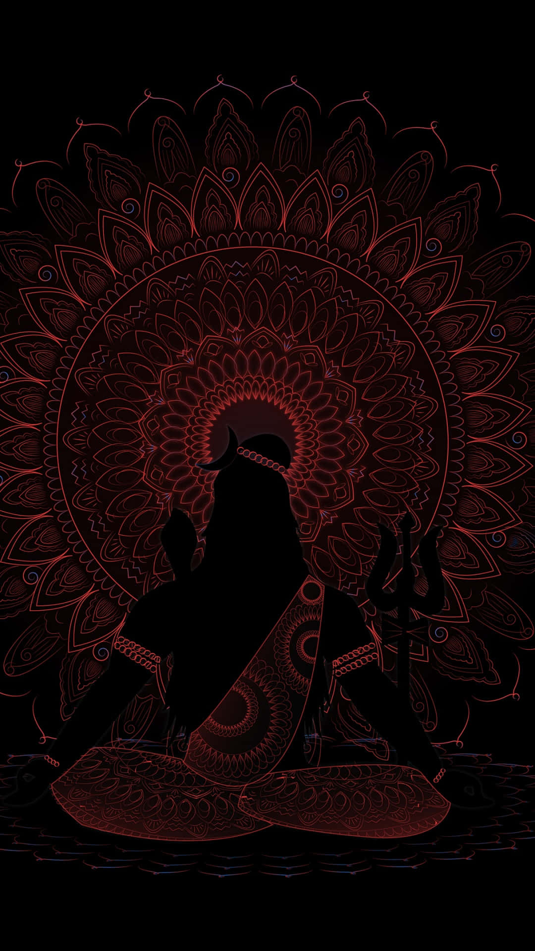 Meditative Silhouette Mandala Art Wallpaper