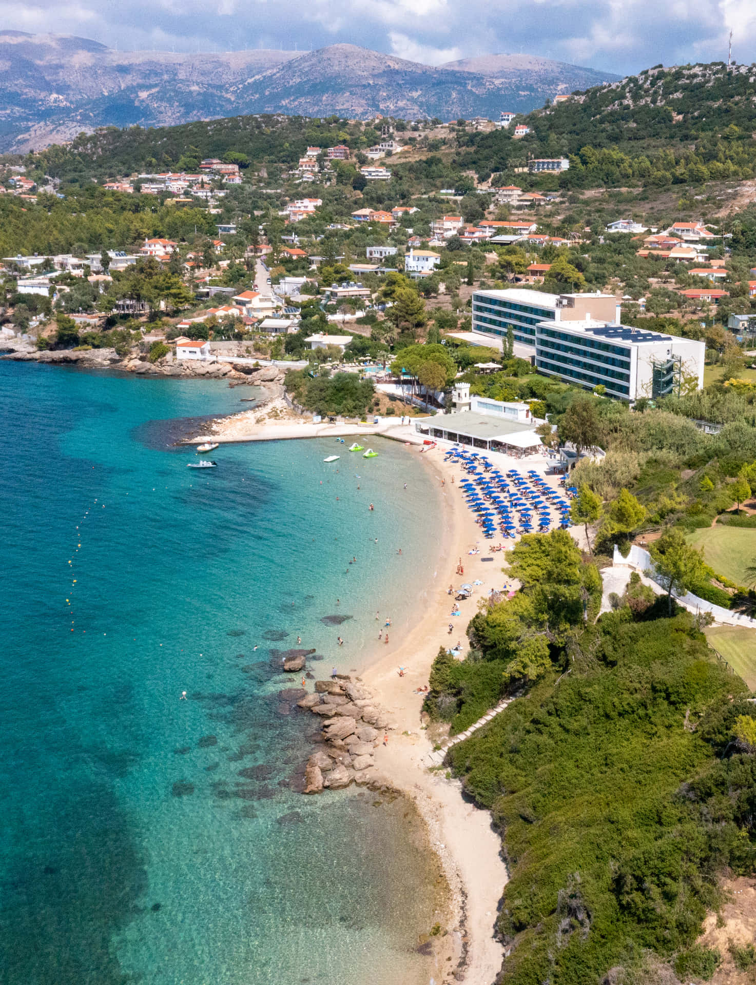 Download Stunning view of azure Mediterranean beach Wallpaper ...