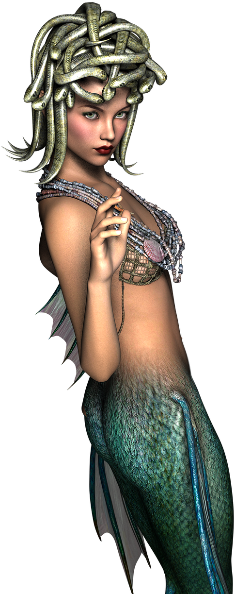 Medusa Mermaid Hybrid PNG