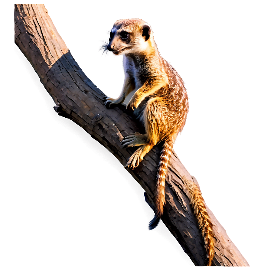 Meerkat Climbing Tree Png 06112024 PNG