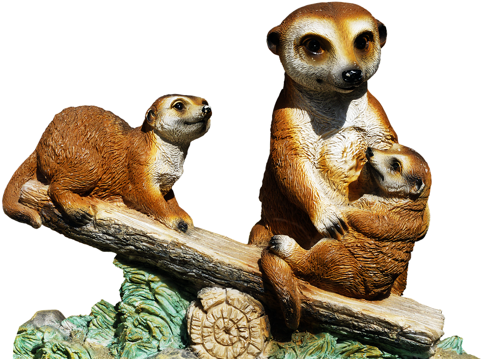 Meerkat Family Sculpture PNG