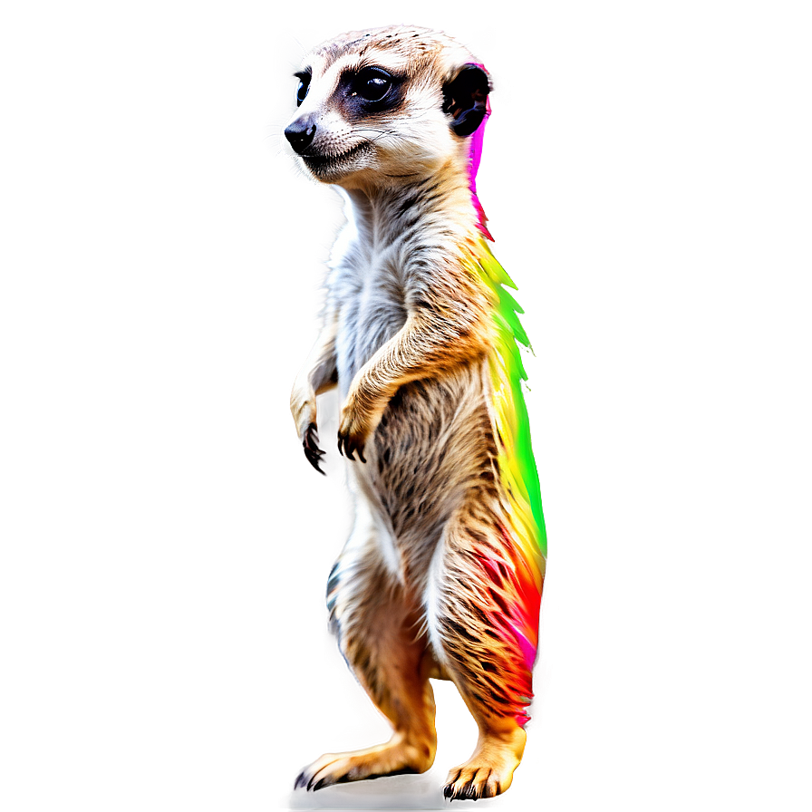 Meerkat With Colorful Background Png Ijv PNG