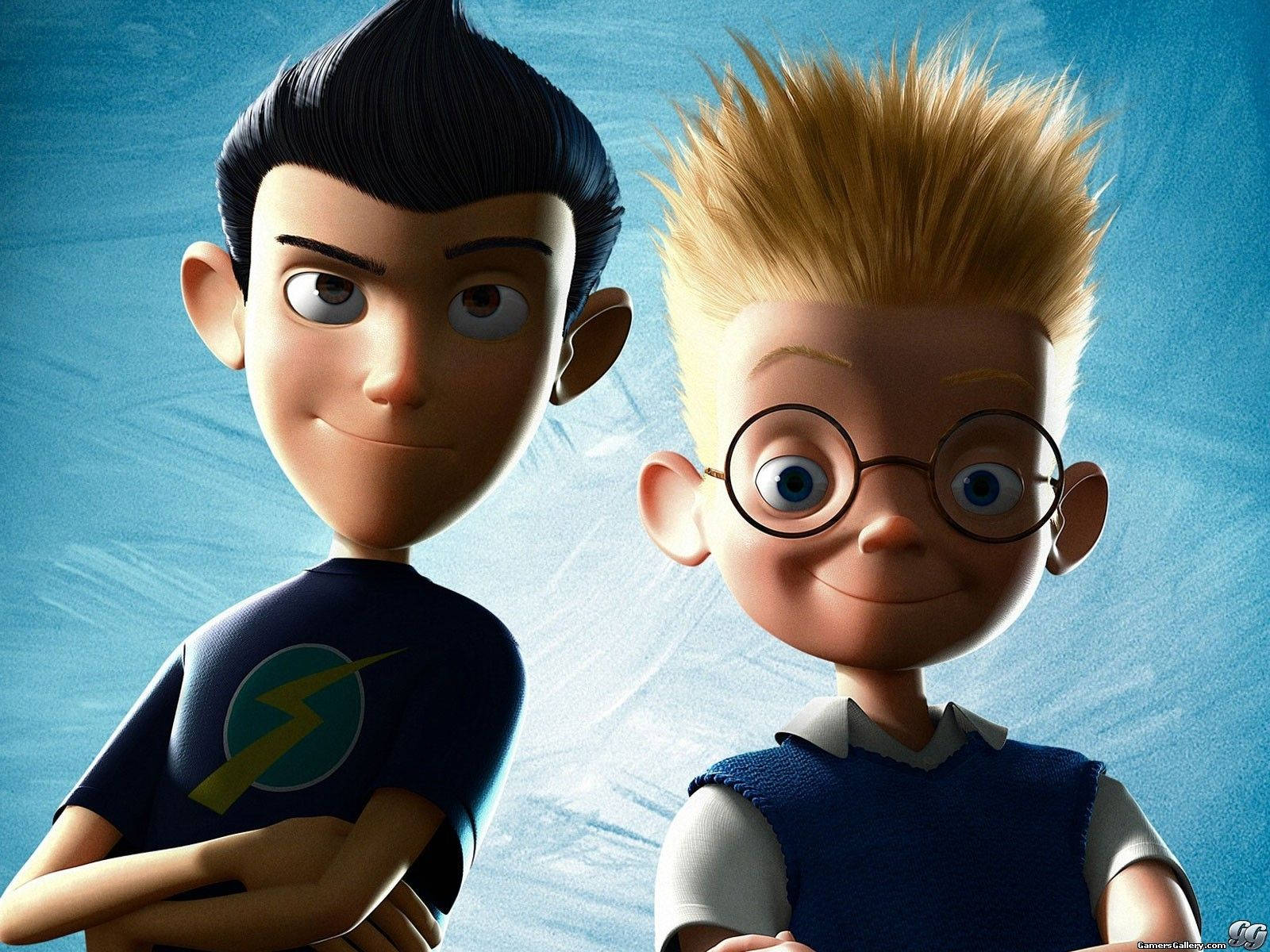 Mød The Robinsons Smiling Lewis And Wilbur Wallpaper Wallpaper