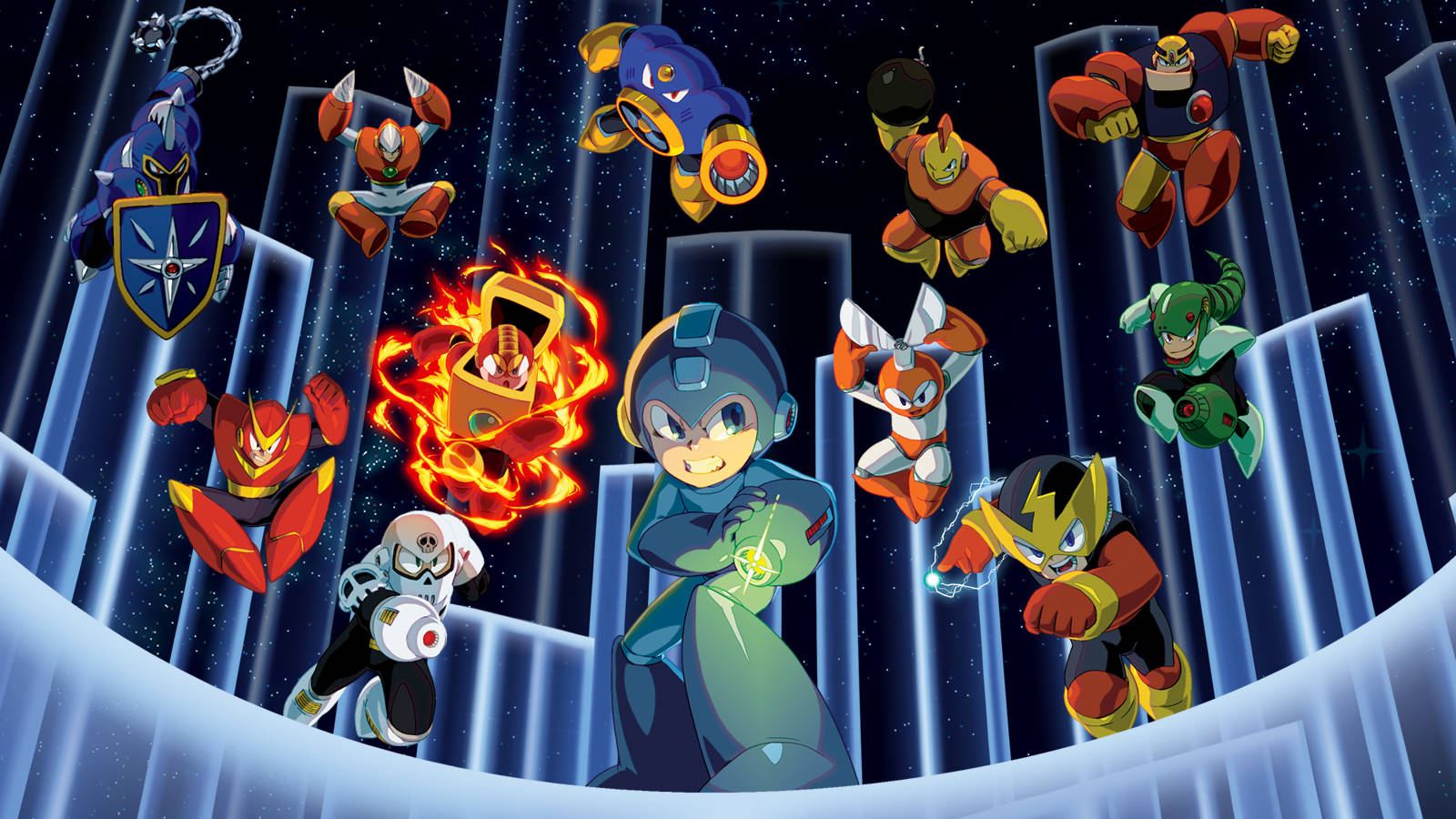 Mega Man And Game Villains Wallpaper