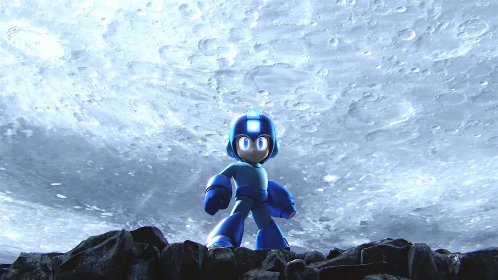 Mega Man Smash Bros Afsløring Trailer Måne Baggrund Wallpaper