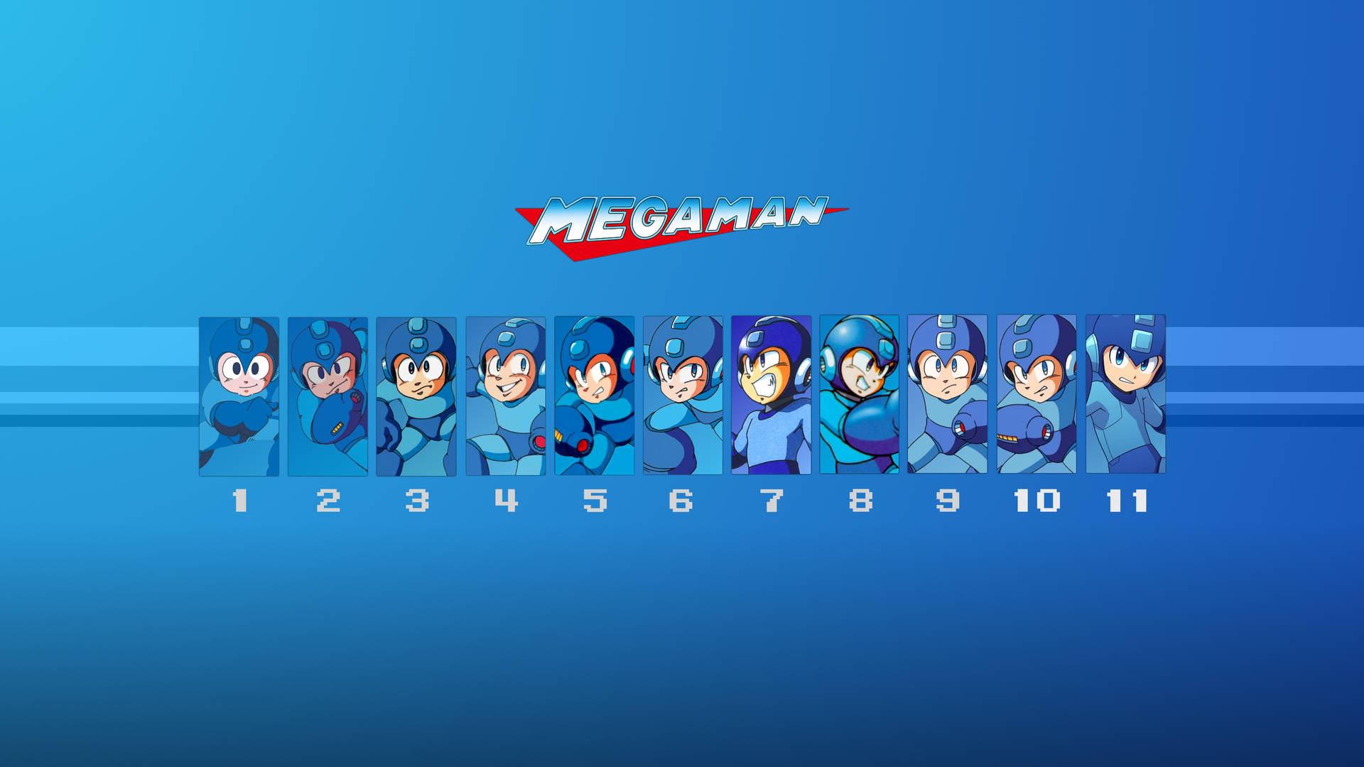 Mega Man Game Versions Wallpaper