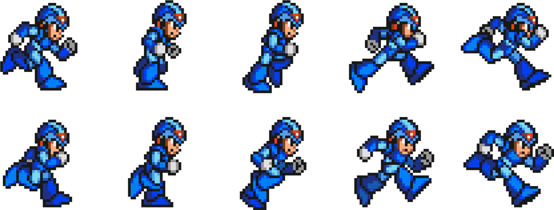 Mega Man Running Sprite Animation PNG